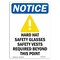 Signmission OSHA Sign, Hard Hat Glasses With, 18in X 12in Decal, 12" W, 18" H, Portrait, OS-NS-D-1218-V-13257 OS-NS-D-1218-V-13257 - alternate 1